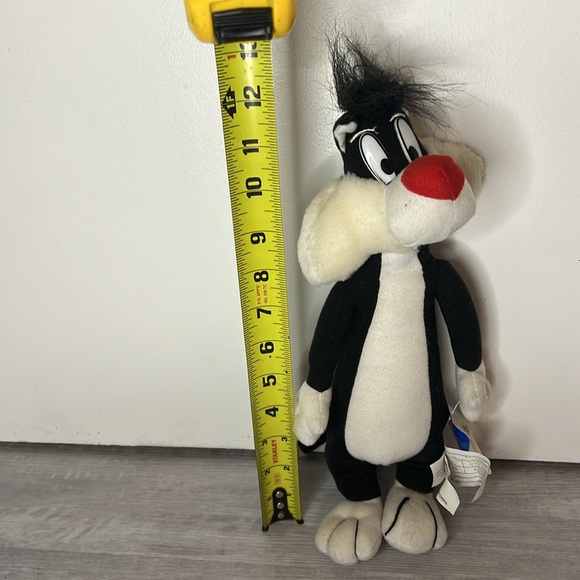 Vintage Warner bros looney tunes black and white Sylvester plush 1997 - Picture 4 of 8